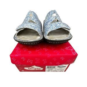 Alegria Klara Women's Size 37 US 7-7.5 Sassy Blues Leather Slip On Sandals Clogs
